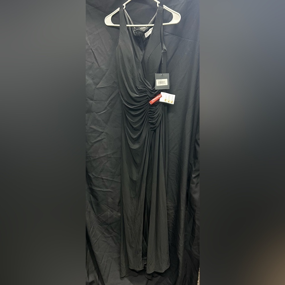 Mac Duggal 26513 NWT Faux Wrap Sleeveless V Neck Gown - Picture 4 of 6